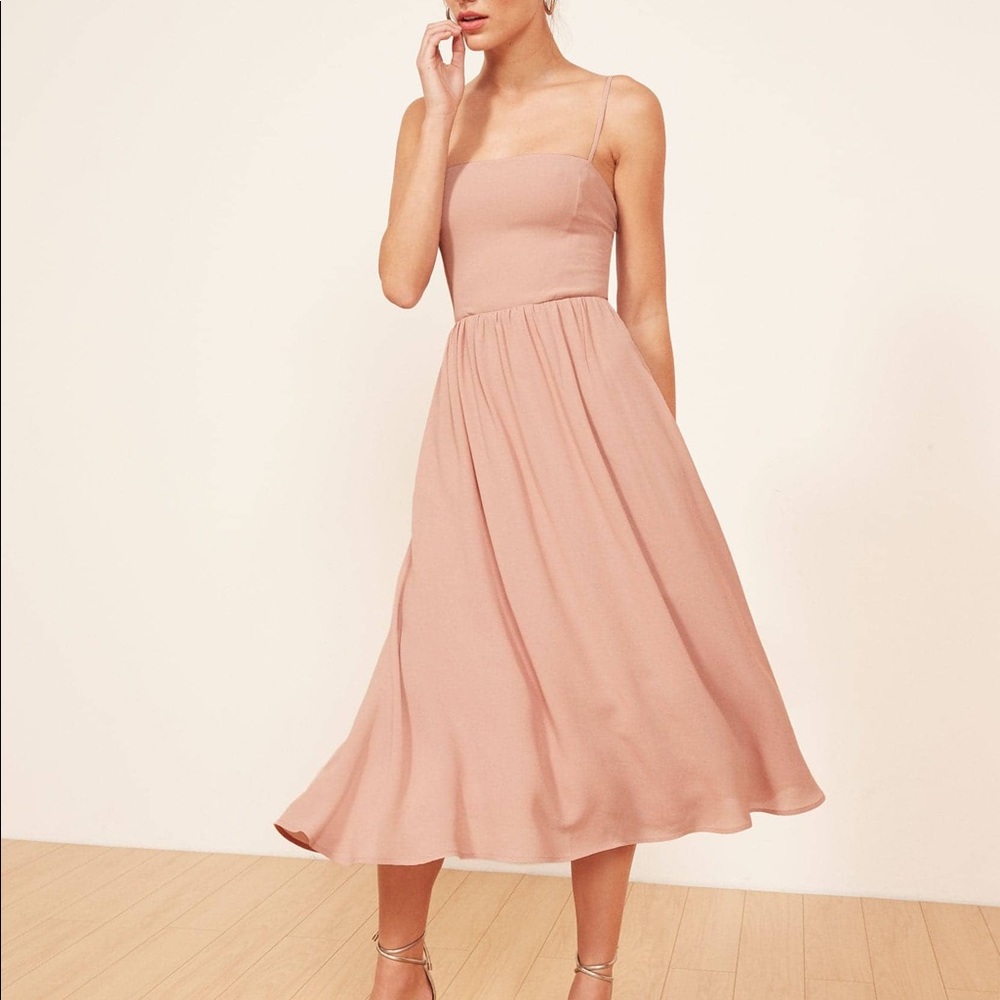 Reformation Blush Pink Midi Dress